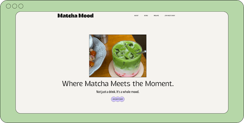 Cover image for Matcha Mood | One Page Website Design