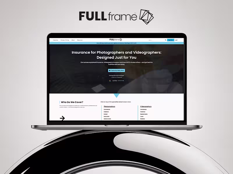Cover image for Full Website Design & Development for Full Frame Insurance