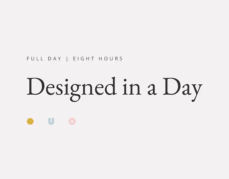 Cover image for Designed in a Day (Full Day)