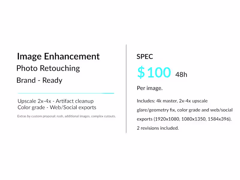 Cover image for AI Image Enhancement & Photo Retouching (Brand-Ready)