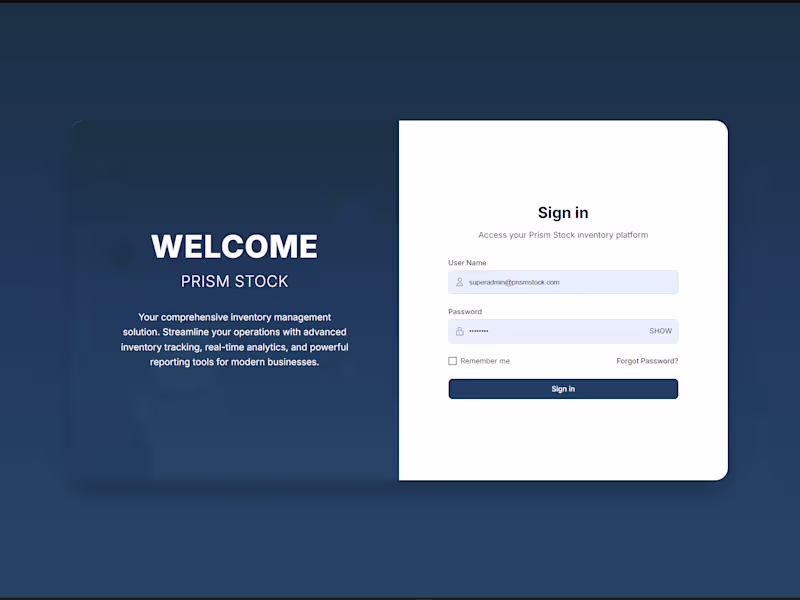Cover image for Prism Stock Multi-Tenant SaaS System