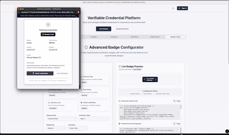 Cover image for Credential Issuance and Verification Platform Development