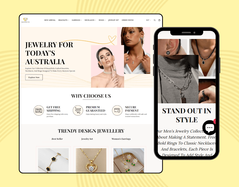 Cover image for Sniphive Jewelry Store Using Shopify Pagefly