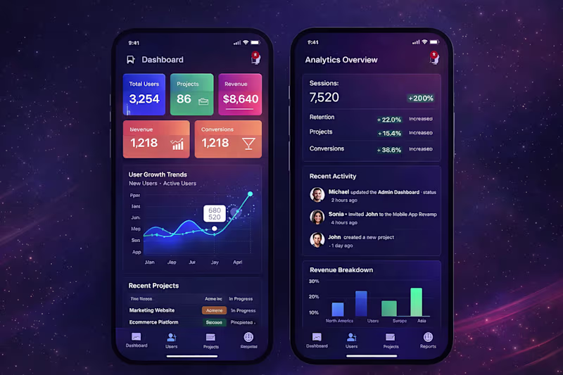 Cover image for Mobile SaaS Dashboard App Mobile SaaS dashboard designed for...