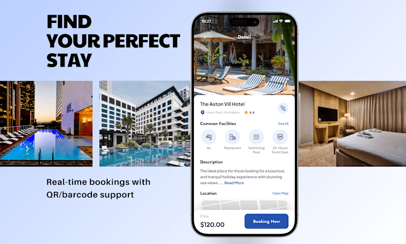 Cover image for StayEase Hotel Booking App Development