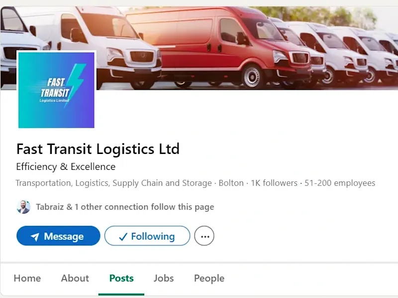 Cover image for LinkedIn Management for Fast Transit Logistics
