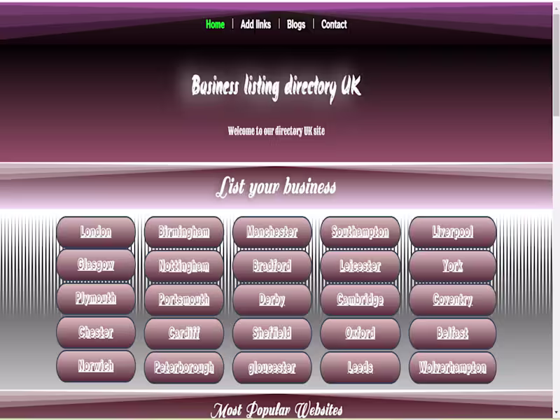 Cover image for Business listing directory UK website