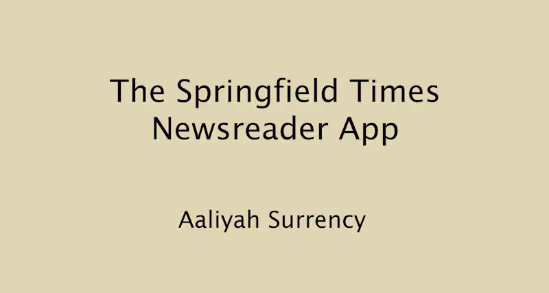 Cover image for The Springfield Times Newsreader App