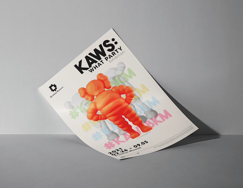Cover image for KAWS 'WHAT PARTY' Exhibition — Ad (Poster + Ticket) CONCEPT