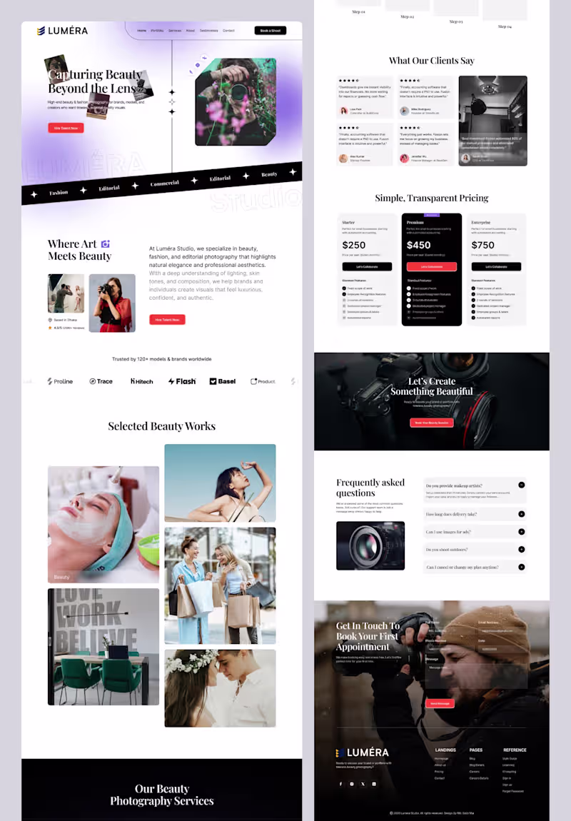 Cover image for Beauty Photography Landing Page UI