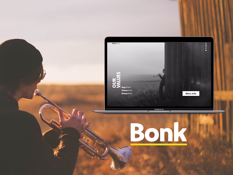 Cover image for Bonk | Concept website for an online trumpet school