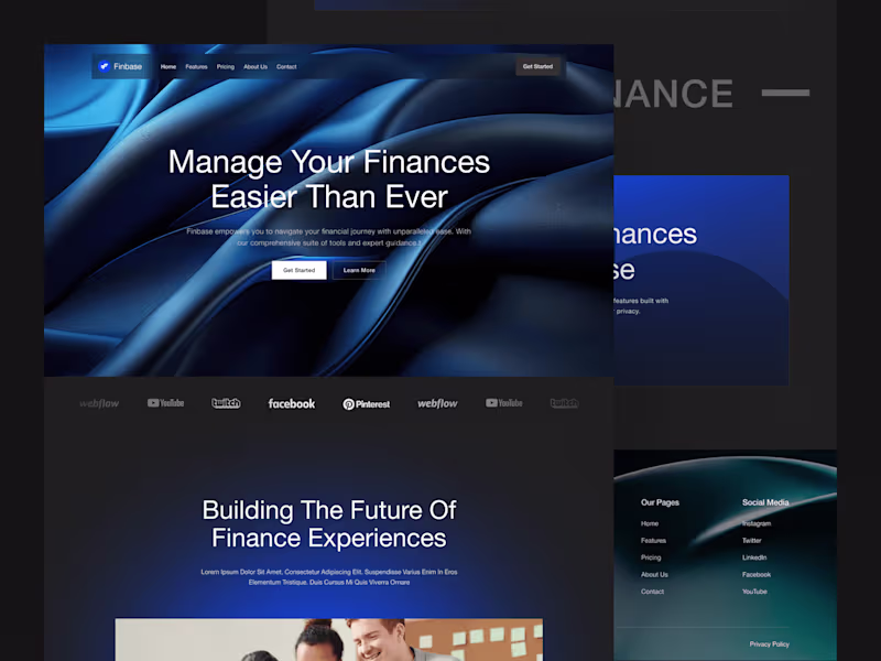 Cover image for Finbase Finance Landing Page Design