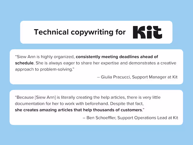 Cover image for Technical copywriting for Kit's knowledge base