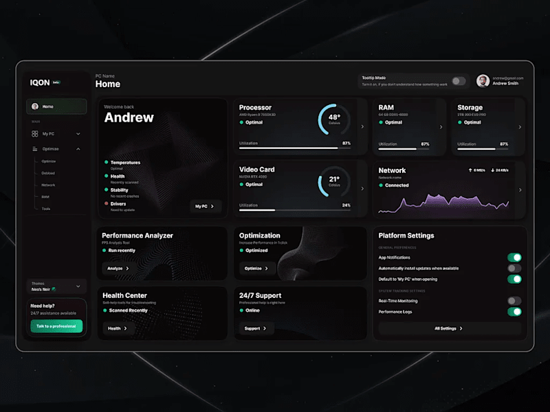 Cover image for IQON | High-Performance System Monitoring UI/UX Design