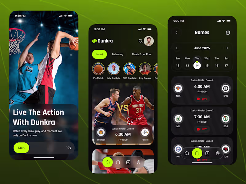 Cover image for Live Games & Scores App UI