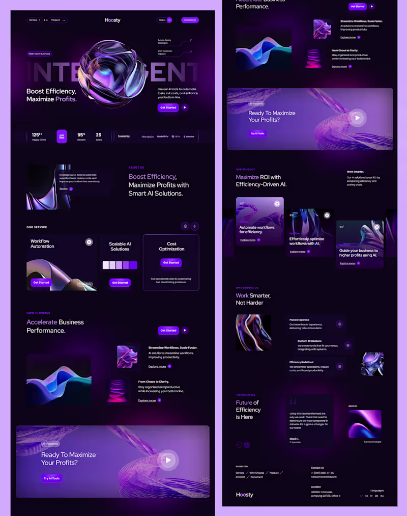 Cover image for Hoosty- AI Business Technology Website