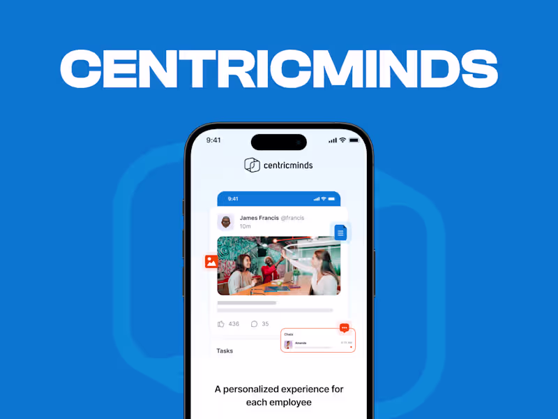 Cover image for CentricMinds —  Employee App UI/UX Optimization