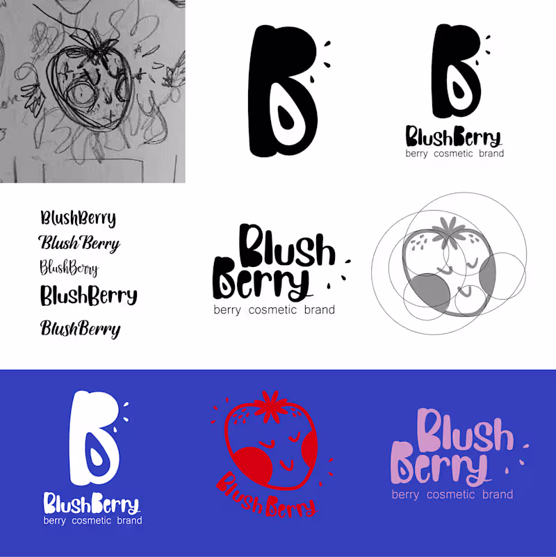 Cover image for BlushBerry teenage cosmetic make up brand identity 