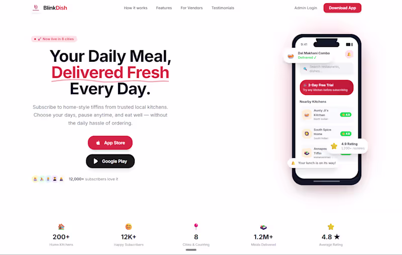 Cover image for BlinkDish is a meal subscription