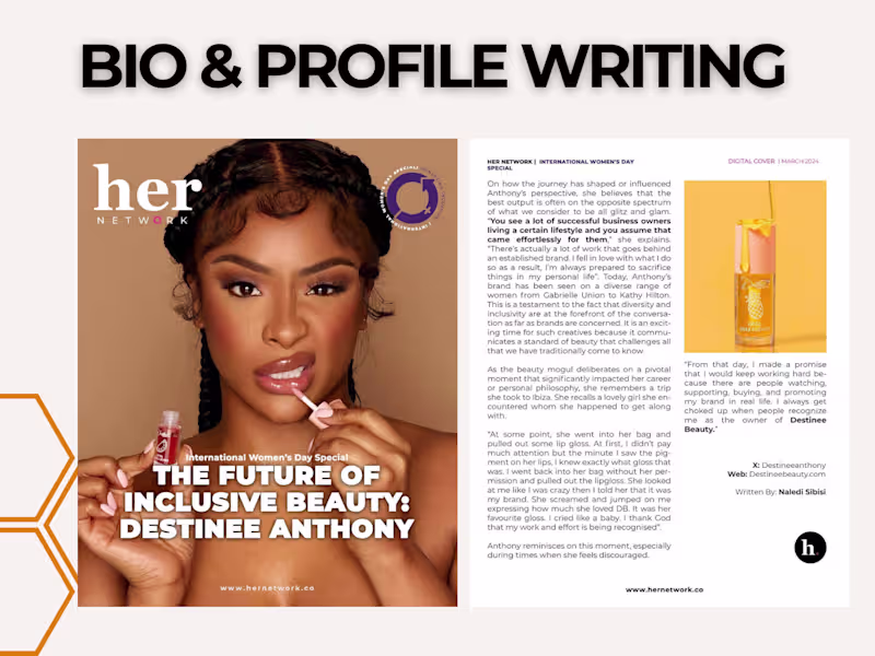 Cover image for Bio & Profile Writing