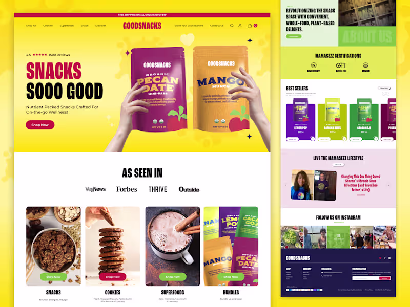Cover image for Snacks & Cookies Landing page design