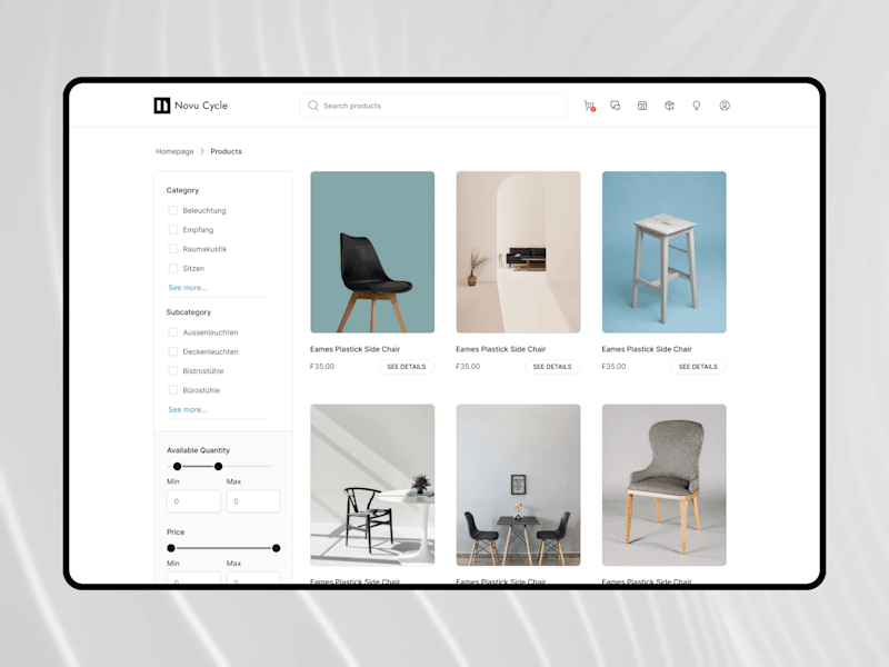 Cover image for E-commerce App Design for a Furniture Shop