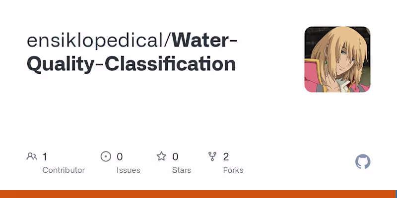 Cover image for Machine Learning Model for Water Quality Classification