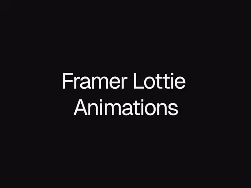 Cover image for Framer + Lottie Animations