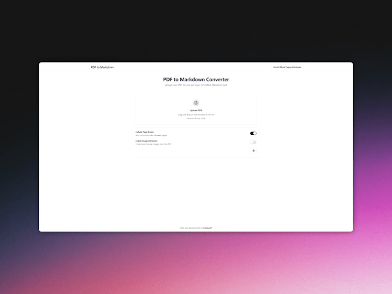 Cover image for PDF to Markdown AI - Web App