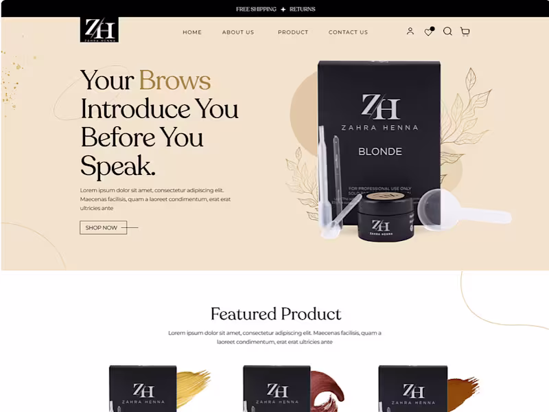 Cover image for Zahra Henna E-Commerce