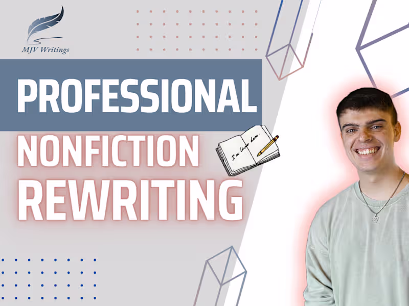 Cover image for I will rewrite your nonfiction book or memoir