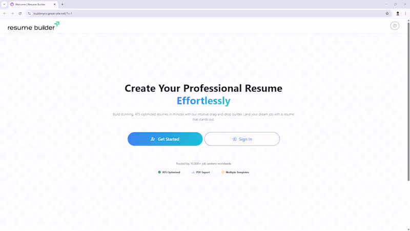 Cover image for Resume Builder Web Application