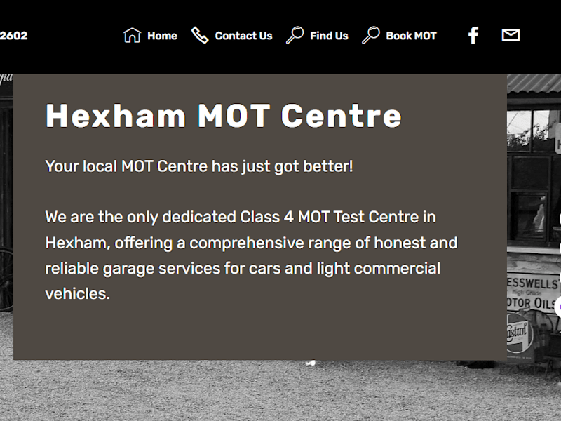 Cover image for Hexham MOT Centre - Home