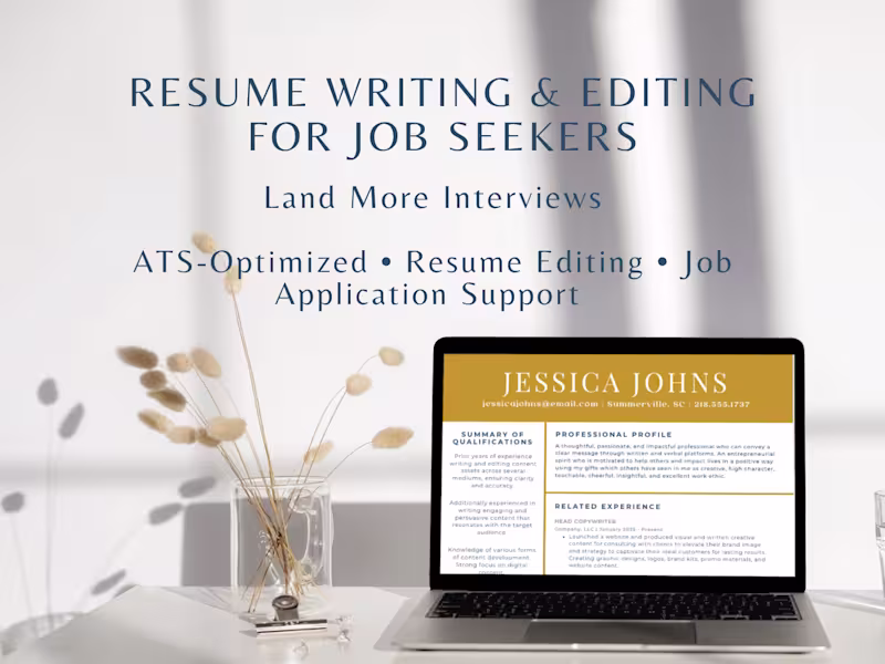 Cover image for Professional Resume Writing & Editing for Job Seekers