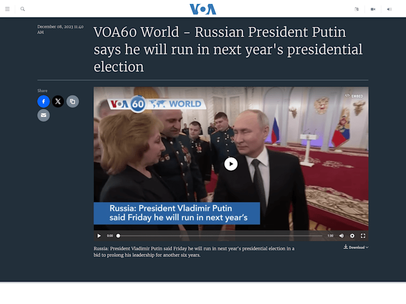 Cover image for Video editing for news package – Voice of America