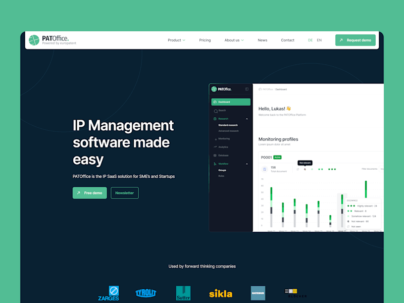Cover image for PATOffice - IP management Saas website design and dev