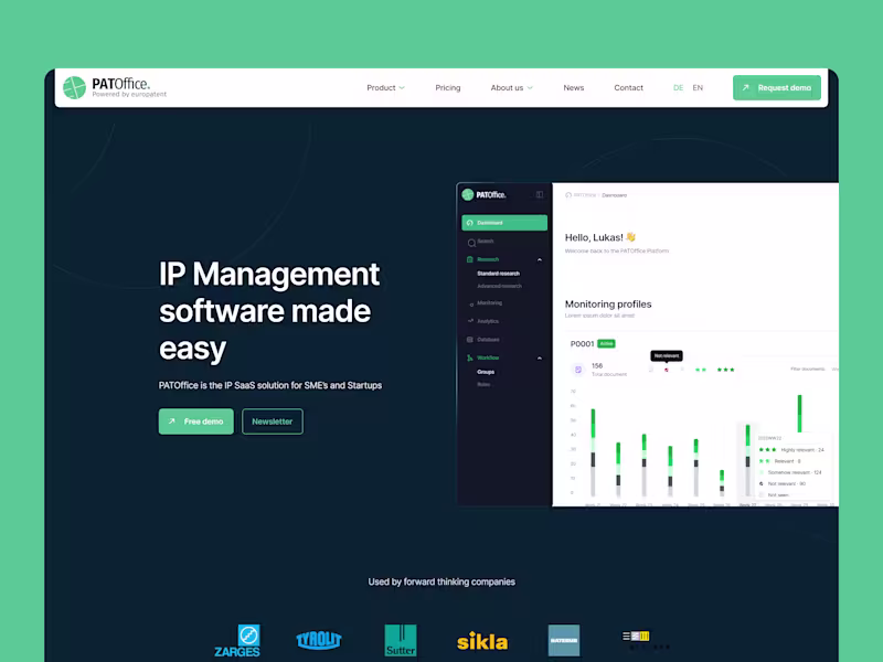 Cover image for PATOffice - IP management Saas website design and dev