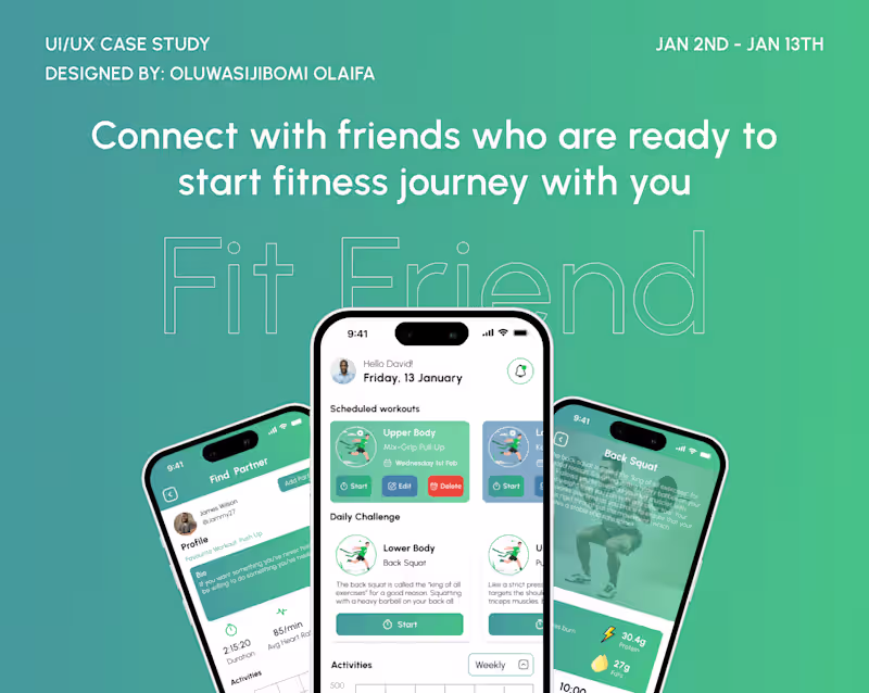 Cover image for Fit Friend Case Study :: Behance