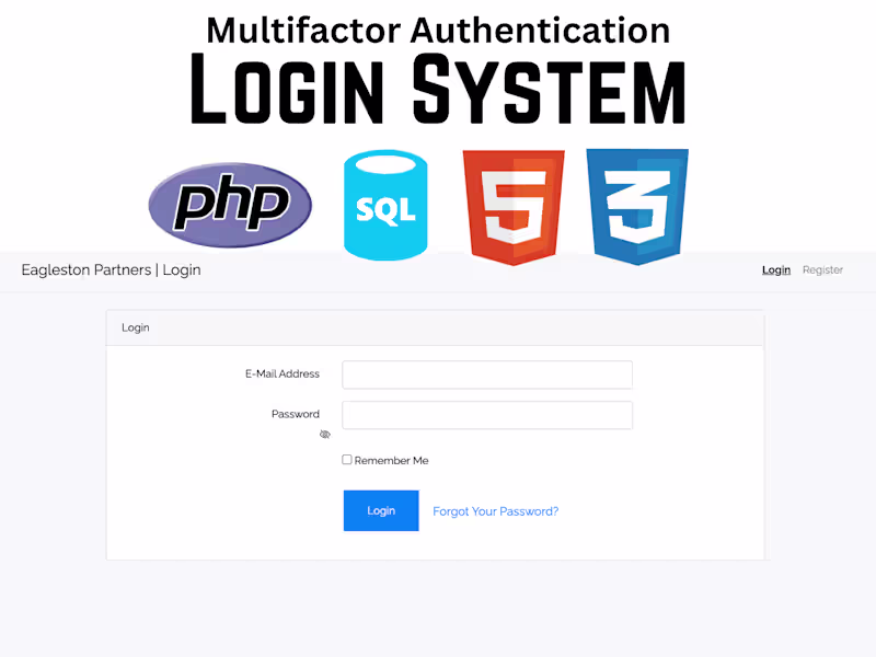 Cover image for Eagleston Partners | Multi-factor Authentication Login System