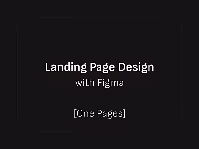 Cover image for Landing Page Design with Figma