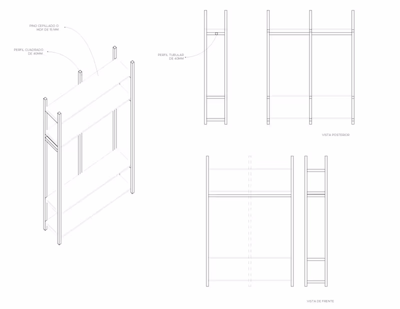 Cover image for Diseño de Interiores - Mobiliario para taller de vestuario