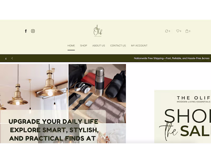 Cover image for Woocommerce Website Development Home Essential Brand The Olif.