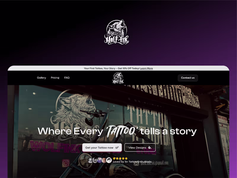 Cover image for Wolfink Landing Page Design and Framer Development
