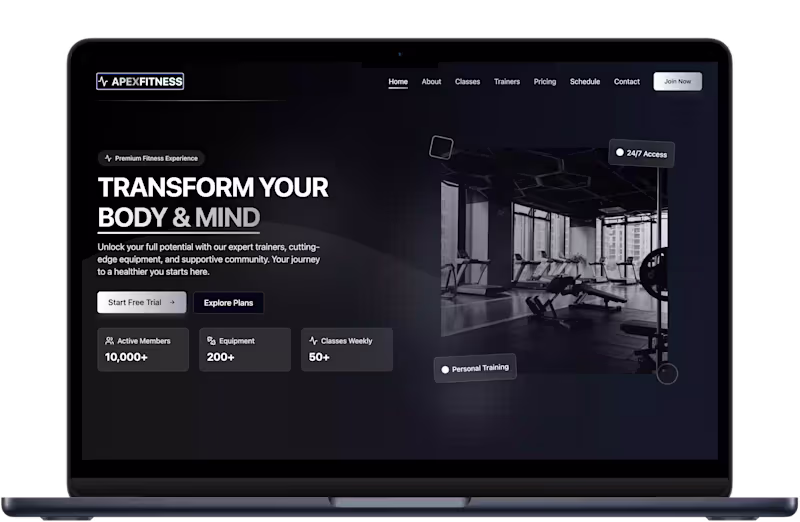 Cover image for Responsive Website Development for Apex Fitness
