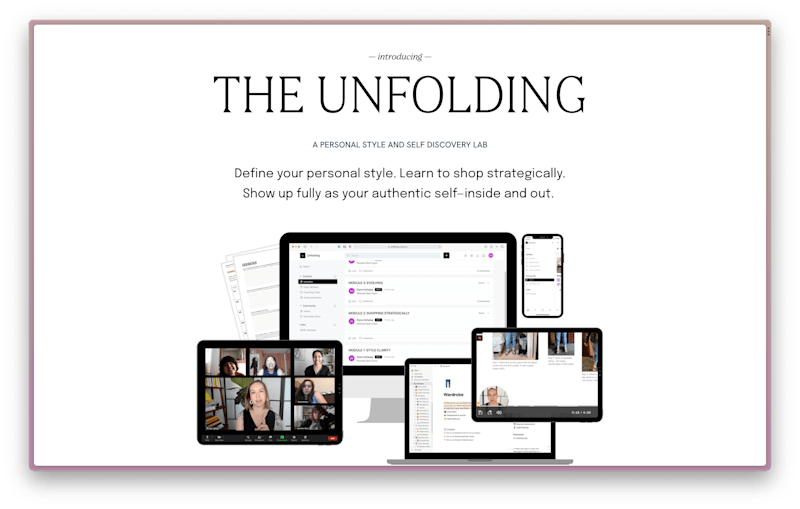 Cover image for unfolding.style — Online Course Sales Page design & build