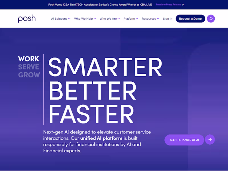 Cover image for Posh AI – Elevating Conversational AI for Banking with Webflow
