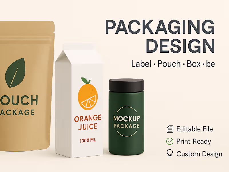 Cover image for I will create organic product packaging or label design