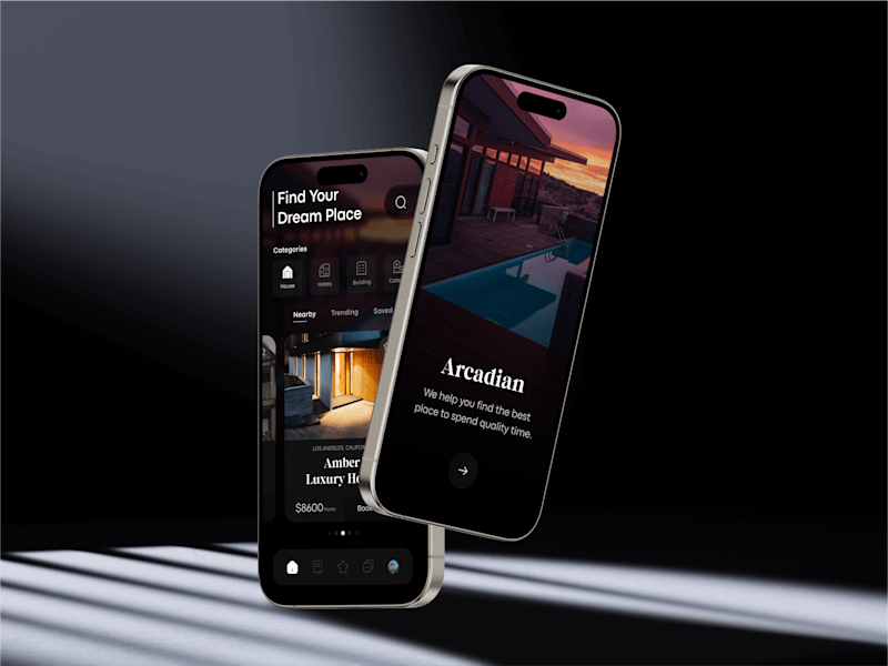 Cover image for Arcadian - Travel Rental App UI UX Design
