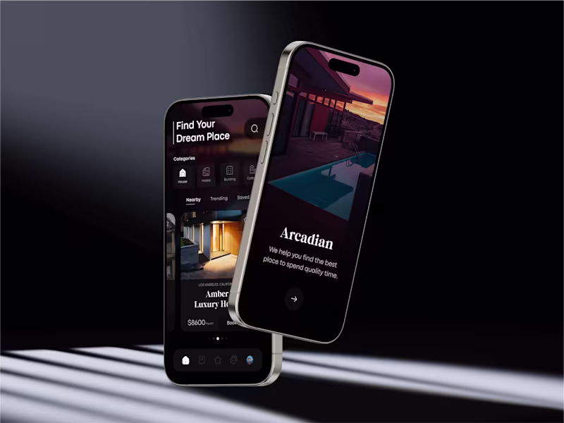 Cover image for Arcadian - Travel Rental App UI UX Design