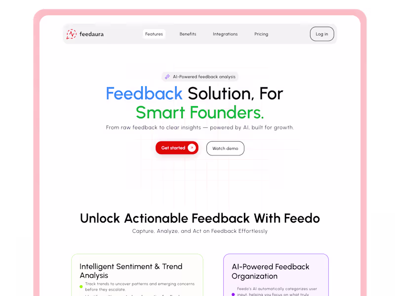 Cover image for Feedaura Landing Page Design